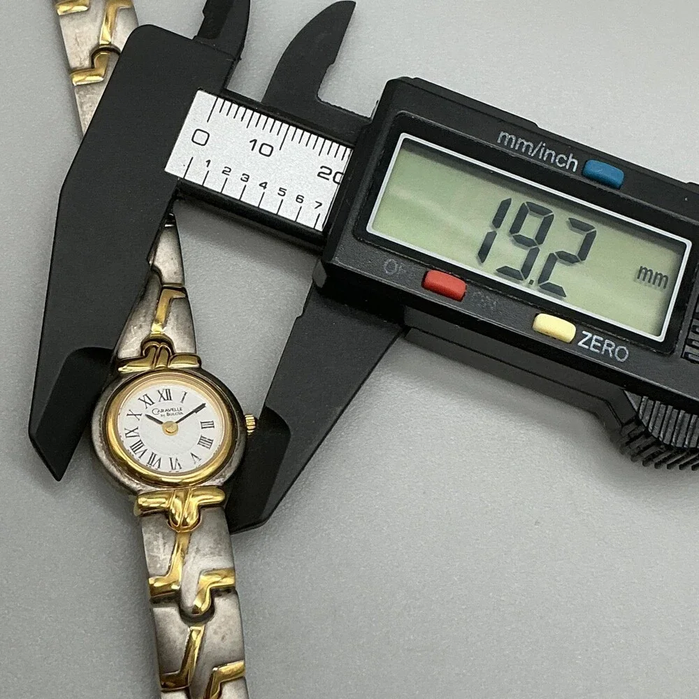 Caravelle By Bulova Womens Watch 19mm White Dial Two Tone New Battery 7.25
